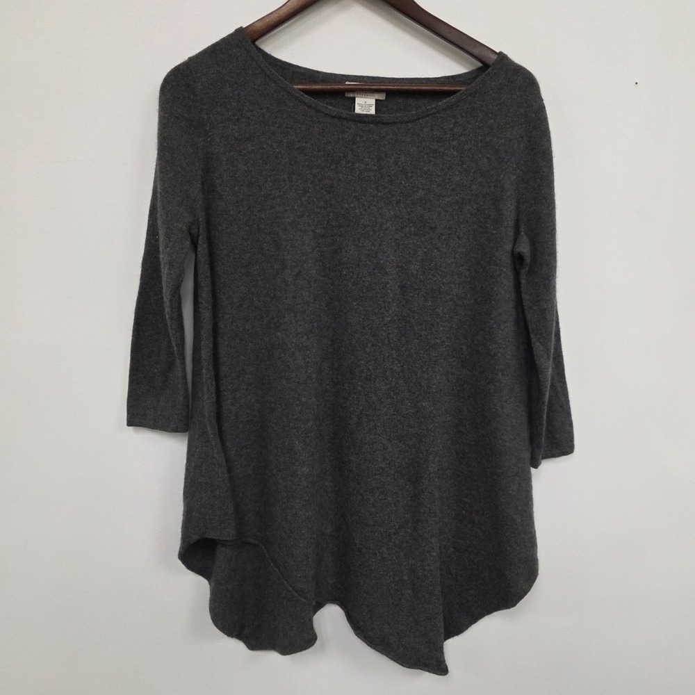 Neiman Marcus Womens Long Cashmere Sweater Size S Tunic 3/4 Sleeve Quiet Luxury